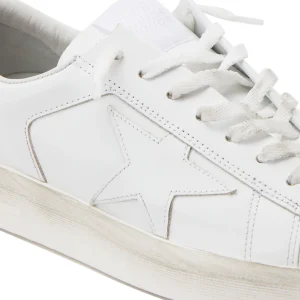 GOLDEN GOOSE Baskets Homme Stardan Cuir Blanc SOLDES TOUT À 12