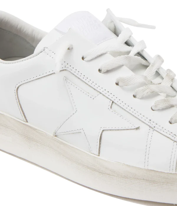 GOLDEN GOOSE Baskets Homme Stardan Cuir Blanc SOLDES TOUT À 5