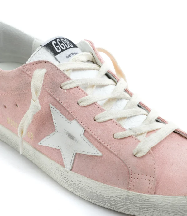 GOLDEN GOOSE Baskets Superstar Cuir Suédé Rose pas cher marque 5