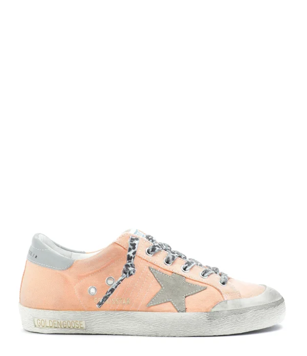 GOLDEN GOOSE Baskets Superstar Toile Pêche magasins pas chers 1