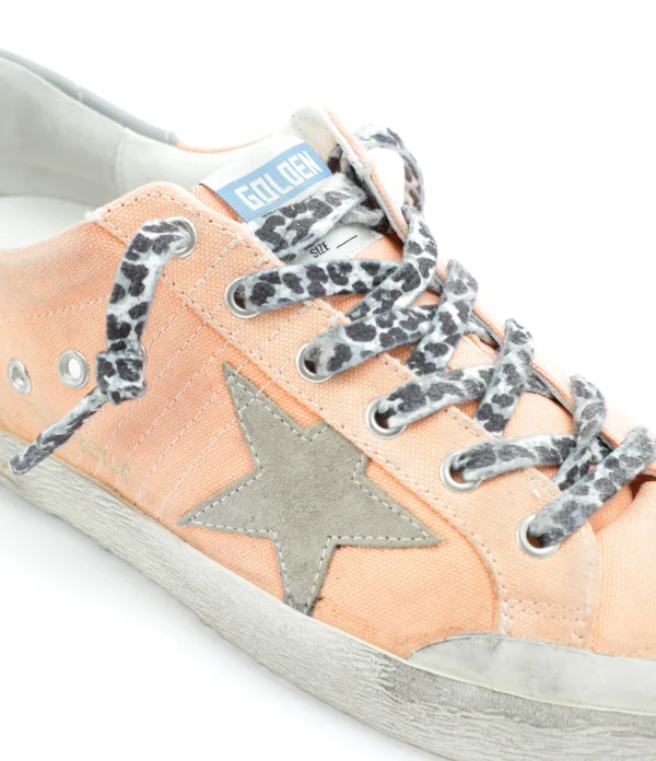 GOLDEN GOOSE Baskets Superstar Toile Pêche magasins pas chers 5