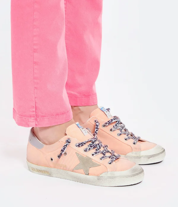 GOLDEN GOOSE Baskets Superstar Toile Pêche magasins pas chers 6