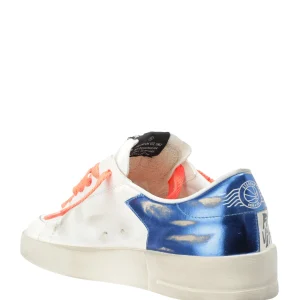 Protections acheteurs GOLDEN GOOSE Baskets Homme Stardan Sérigraphie Cuir Blanc Bleu 12