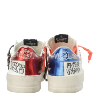 Protections acheteurs GOLDEN GOOSE Baskets Homme Stardan Sérigraphie Cuir Blanc Bleu 14