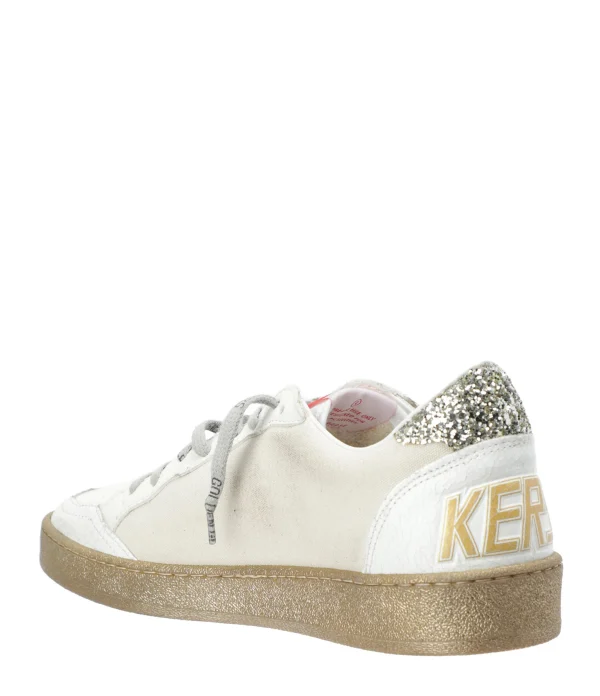 livraison la plus rapide GOLDEN GOOSE Baskets Ball Star Signature Cuir Blanc Argenté 3