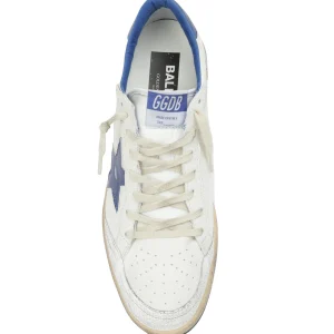 GOLDEN GOOSE Baskets Homme Ball Star Cuir Blanc Bleu Métallisé grossiste en ligne 9