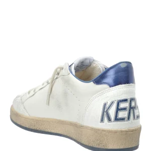 GOLDEN GOOSE Baskets Homme Ball Star Cuir Blanc Bleu Métallisé grossiste en ligne 11