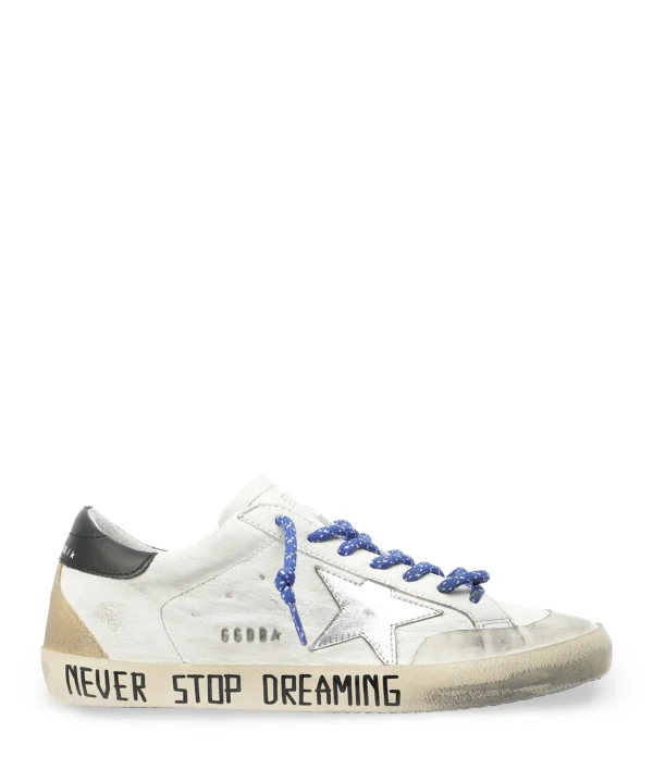 GOLDEN GOOSE Baskets Homme Superstar Sérigraphie Cuir Blanc Boutique officielle 1