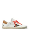 beauté GOLDEN GOOSE Baskets Homme Superstar Cuir Blanc Orange 19