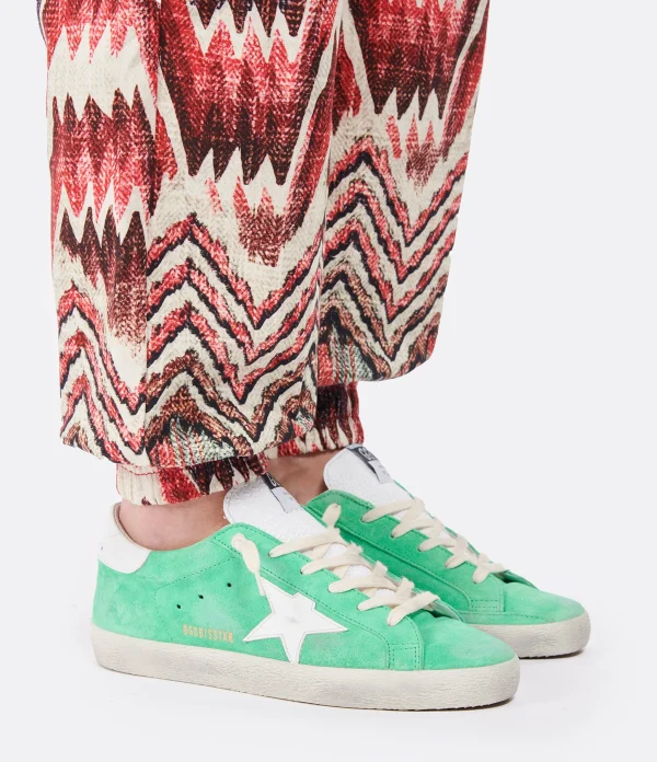 GOLDEN GOOSE Baskets Superstar Cuir Suédé Vert prix abordable 6