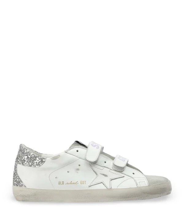 Prix très abordable GOLDEN GOOSE Baskets Old School Glitter Cuir Blanc 1