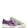 marque pas cher en ligne GOLDEN GOOSE Baskets Superstar Cuir Glitter Violet 20