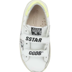 GOLDEN GOOSE Baskets Enfant Old School Cuir Blanc Jaune site pas cher 8