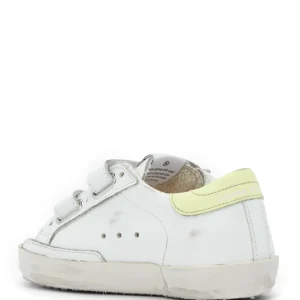 GOLDEN GOOSE Baskets Enfant Old School Cuir Blanc Jaune site pas cher 10