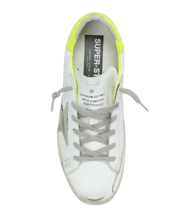 soldes ligne GOLDEN GOOSE Baskets Homme Superstar Cuir Blanc Jaune 3