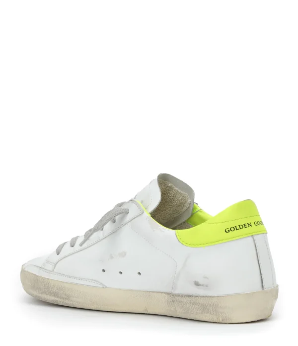 soldes ligne GOLDEN GOOSE Baskets Homme Superstar Cuir Blanc Jaune 4