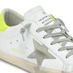 soldes ligne GOLDEN GOOSE Baskets Homme Superstar Cuir Blanc Jaune 12