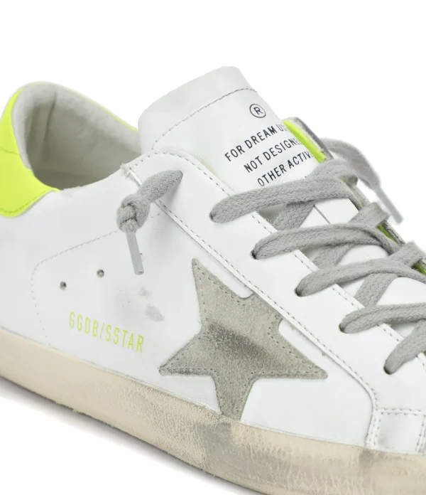 soldes ligne GOLDEN GOOSE Baskets Homme Superstar Cuir Blanc Jaune 5