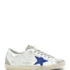 GOLDEN GOOSE Baskets Homme Superstar Cuir Blanc Bleu Argenté magasin pour 16