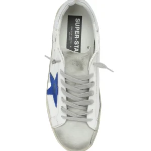 GOLDEN GOOSE Baskets Homme Superstar Cuir Blanc Bleu Argenté magasin pour 8