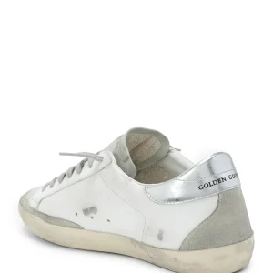 GOLDEN GOOSE Baskets Homme Superstar Cuir Blanc Bleu Argenté magasin pour 10