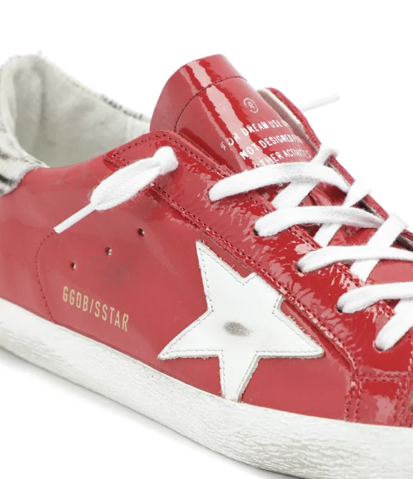 marque pas cher GOLDEN GOOSE Baskets Superstar Cuir Rouge Zèbre 5