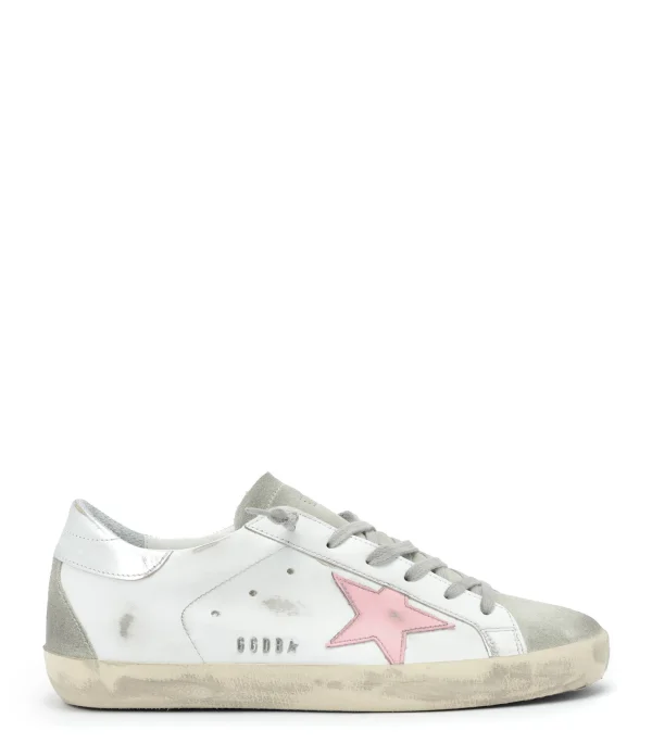 prix abordable GOLDEN GOOSE Baskets Superstar Cuir Blanc Argenté 1