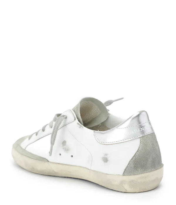 prix abordable GOLDEN GOOSE Baskets Superstar Cuir Blanc Argenté 4