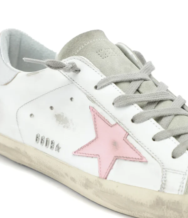 prix abordable GOLDEN GOOSE Baskets Superstar Cuir Blanc Argenté 5