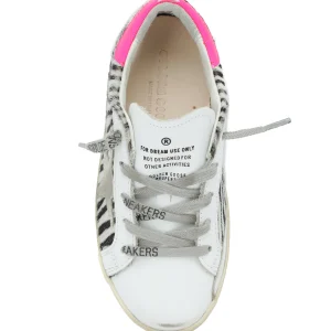 nouveau produit GOLDEN GOOSE Baskets Enfant Superstar Cuir Zèbre Rose 8