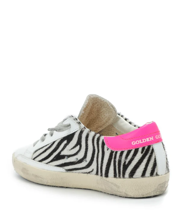 nouveau produit GOLDEN GOOSE Baskets Enfant Superstar Cuir Zèbre Rose 4