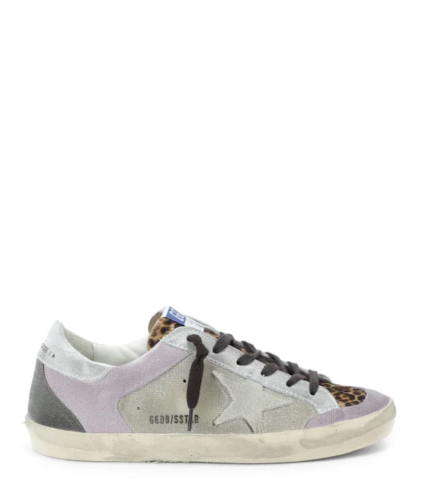 GOLDEN GOOSE Baskets Superstar Cuir Lila Léopard soldes 1