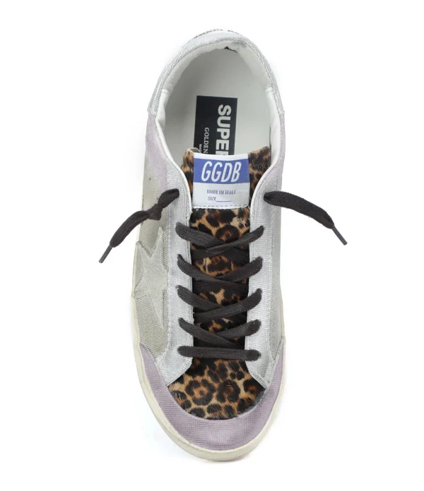 GOLDEN GOOSE Baskets Superstar Cuir Lila Léopard soldes 3