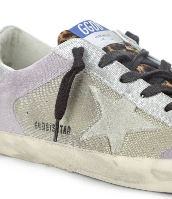 GOLDEN GOOSE Baskets Superstar Cuir Lila Léopard soldes 5