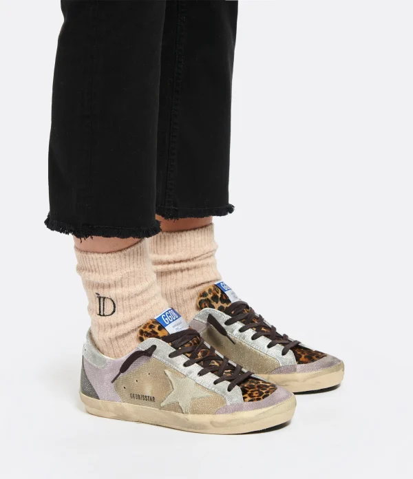 GOLDEN GOOSE Baskets Superstar Cuir Lila Léopard soldes 6