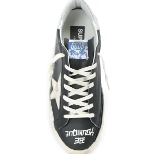 GOLDEN GOOSE Baskets Homme Superstar Cuir Noir Argenté pas cher en vente 8