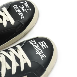 GOLDEN GOOSE Baskets Homme Superstar Cuir Noir Argenté pas cher en vente 12