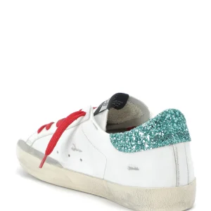 prix le plus bas GOLDEN GOOSE Baskets Superstar Cuir Blanc Glitter Bleu 12