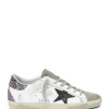 GOLDEN GOOSE Baskets Superstar Cuir Blanc Glitter Violet à prix promos 32