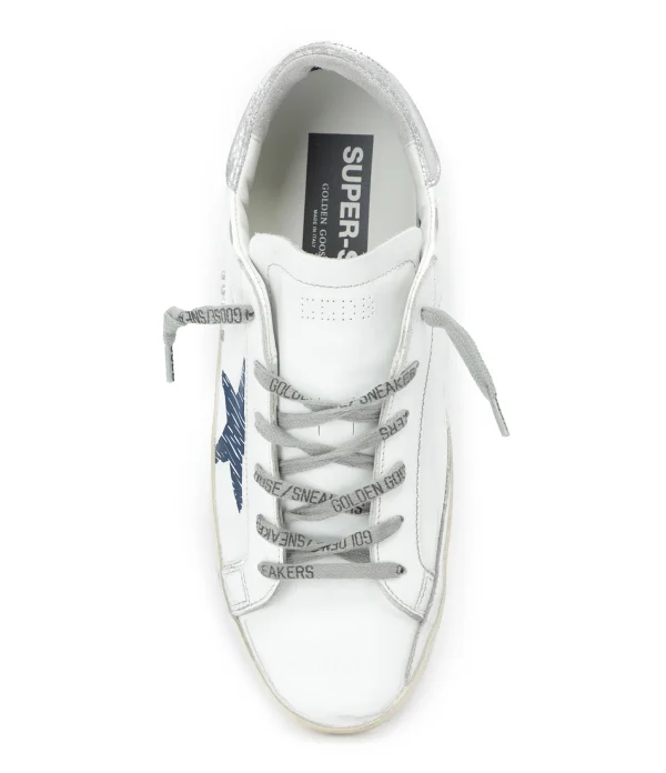 GOLDEN GOOSE Baskets Superstar Sérigraphie Cuir Blanc destockage 3