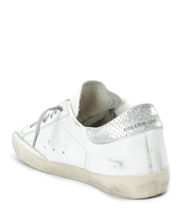 GOLDEN GOOSE Baskets Superstar Sérigraphie Cuir Blanc destockage 4