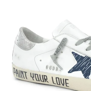 GOLDEN GOOSE Baskets Superstar Sérigraphie Cuir Blanc destockage 14