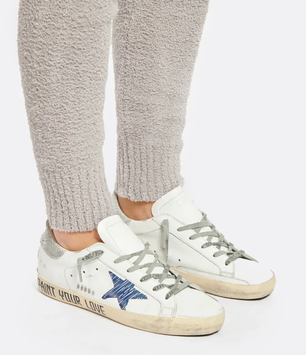 GOLDEN GOOSE Baskets Superstar Sérigraphie Cuir Blanc destockage 6