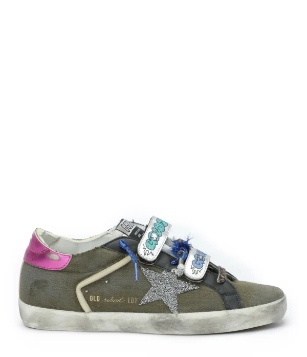 Couleurs variées GOLDEN GOOSE Baskets Old School Toile Vert 1