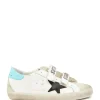 Nouvelle Collection GOLDEN GOOSE Baskets Old School Cuir Blanc Turquoise 34