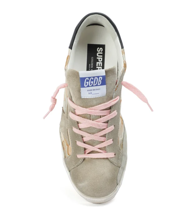 marques pas cher GOLDEN GOOSE Baskets Superstar Cuir Militaire Doré 3