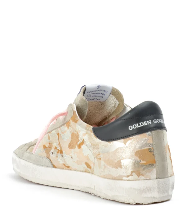 marques pas cher GOLDEN GOOSE Baskets Superstar Cuir Militaire Doré 4