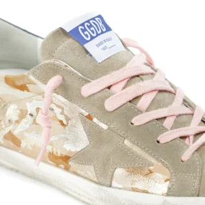 marques pas cher GOLDEN GOOSE Baskets Superstar Cuir Militaire Doré 14