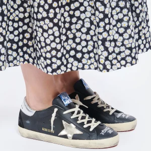 GOLDEN GOOSE Baskets Superstar Cuir Noir Argenté De super promotions disponibles 16