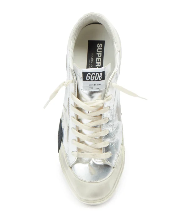 en ligne officielle GOLDEN GOOSE Baskets Homme Superstar Cuir Argenté Blanc 3